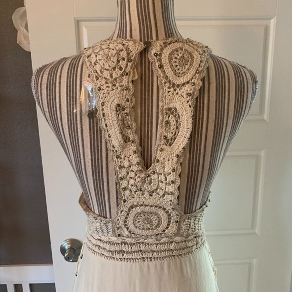Haute Hippie Crochet Halter Lace-Up Dress - Picture 4 of 10